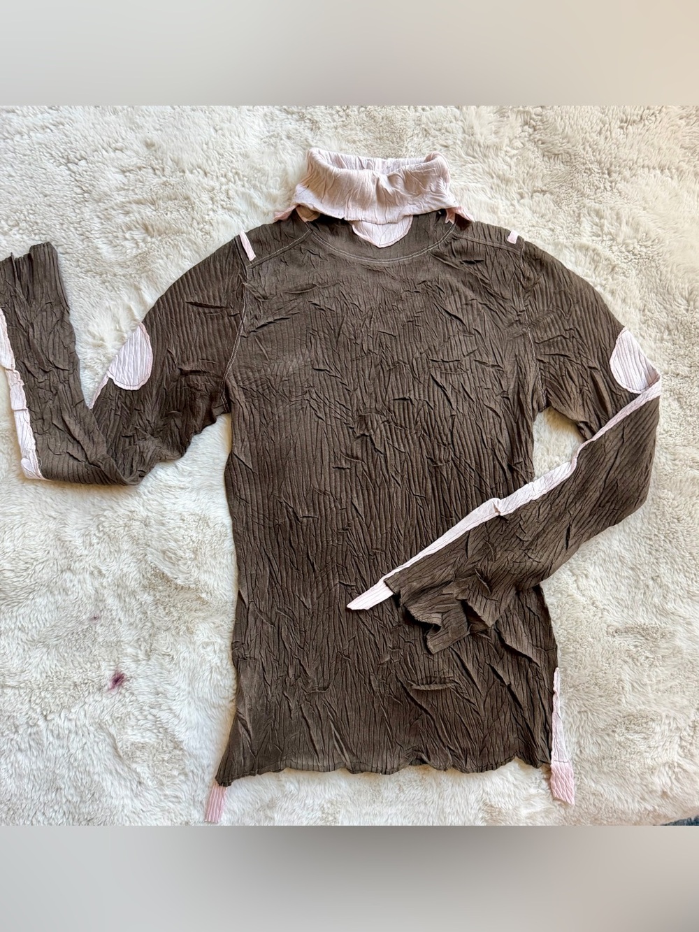 Vintage Kisca by Komarov Crinkle Turtleneck Top Whimsigoth Y2K Fairycore